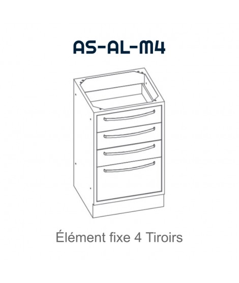 Element fixe avec 4 tiroirs
