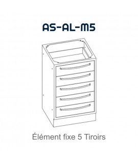 Element fixe avec 5 tiroirs