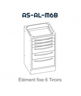 Element fixe avec 6 tiroirs