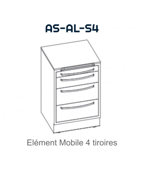 Element mobile avec 4 tiroirs