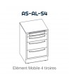 Elément mobile avec 4 tiroirs