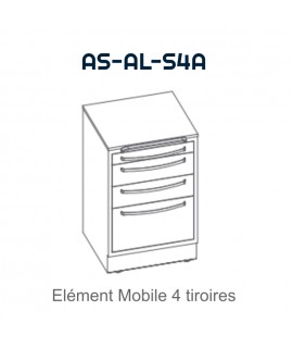 Element mobile avec 4 tiroirs