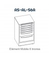 Elément mobile avec 6 tiroirs
